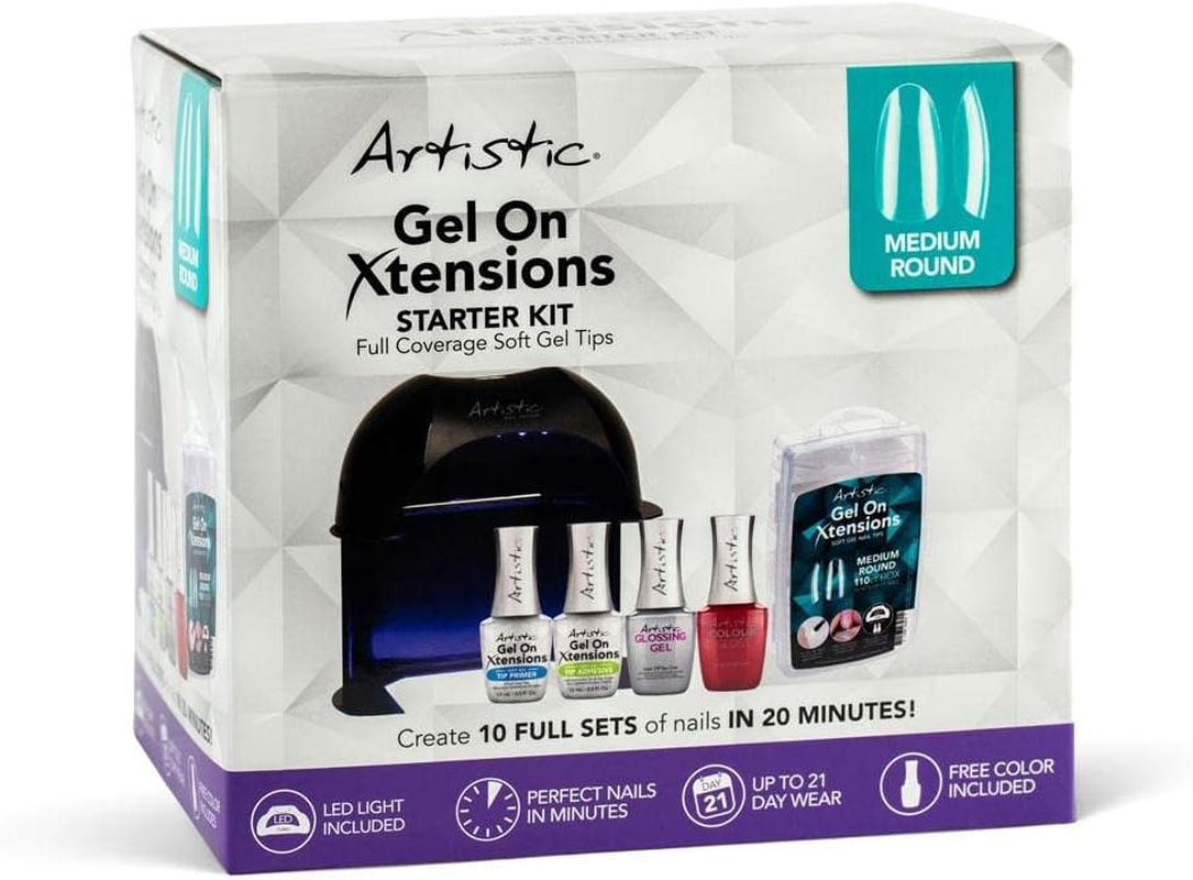 Artistic Nail Design Gel on Xtensions Kit Medium Round