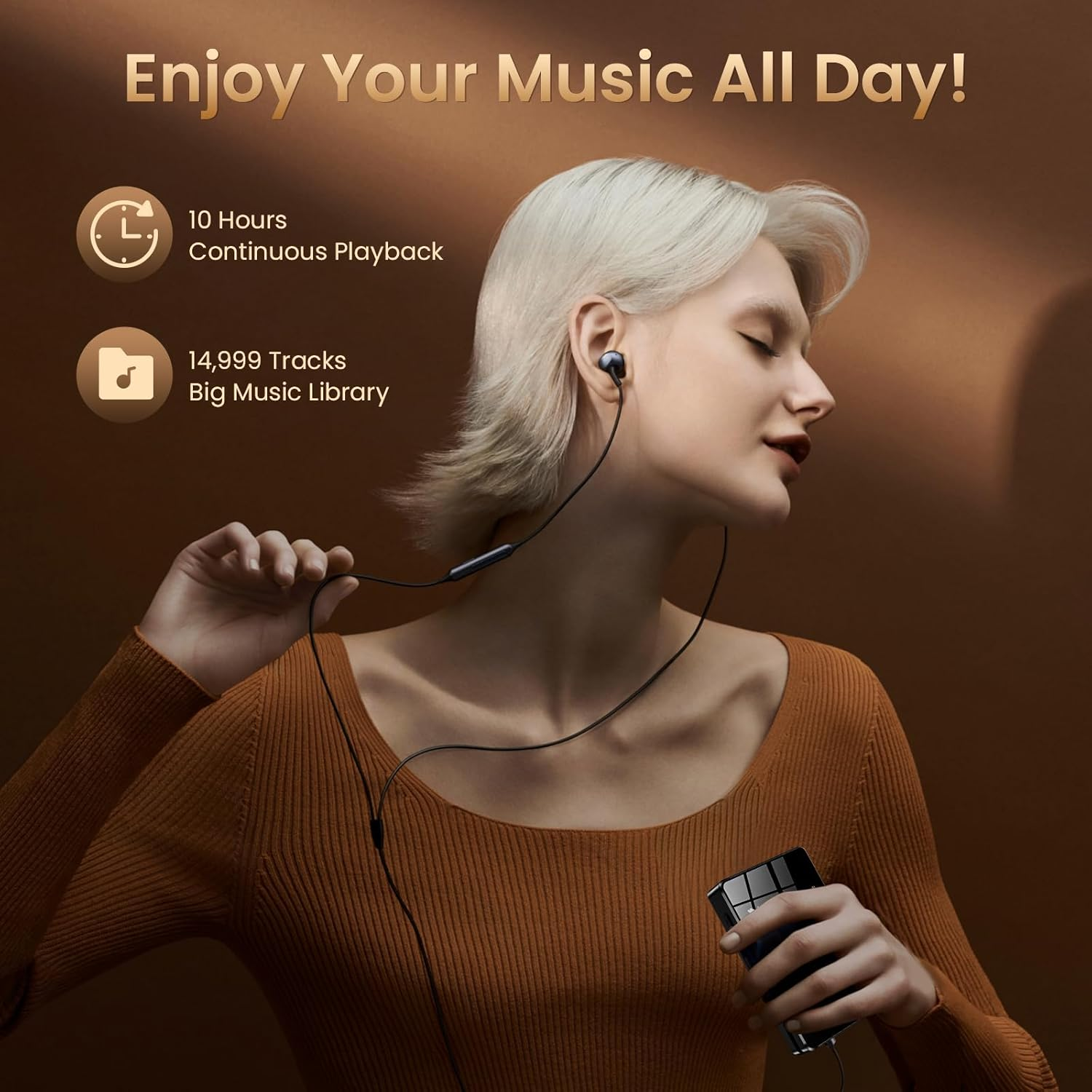 HIFI WALKER H2 Hifi MP3 Player with Bluetooth 5.2, Lossless DSD FLAC Player, Digital Audio Player Hi Res Portable Music DAP Player with 64GB Micro SD Card, Support up to 256GB image number 2