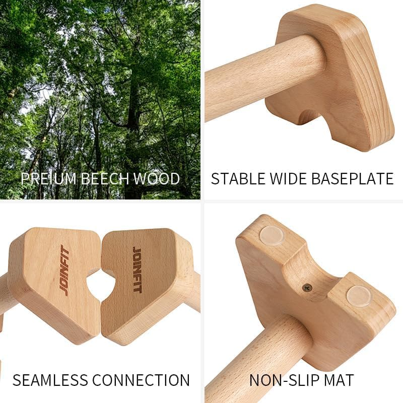 HCE Wooden Parallettes,Push up Bars, Handstand Push up Stands for Men and Women, for Fitness Calisthenics Equipment,Strength Training, Aerobics, Home Gym Exercise Workout image number 5