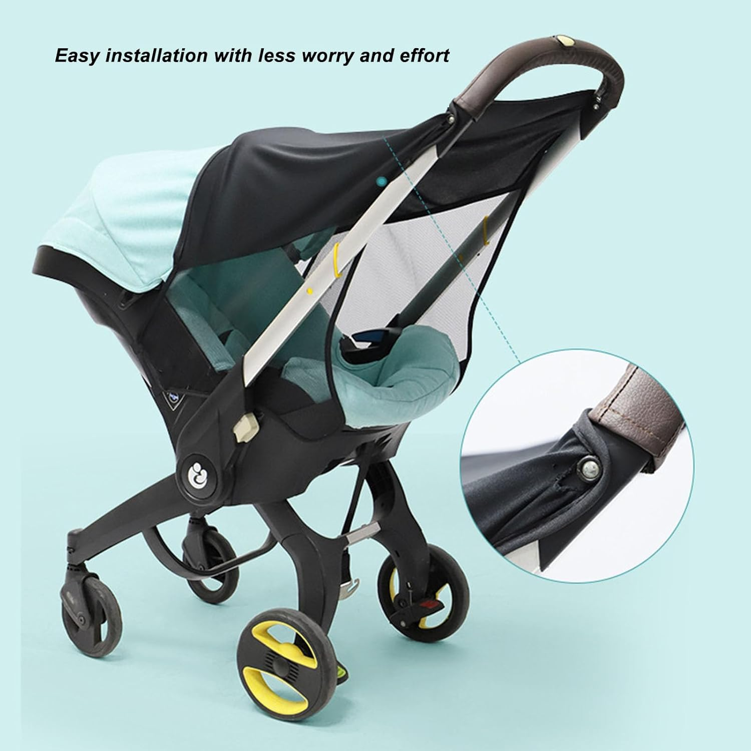 Stroller Sunshade, Sun Visor UV Protect for Baby Stroller UV Protection Newborn Extension Universal Fit Stroller Cover Baby Stroller Summer Accessories Universal Stroller for Baby image number 5