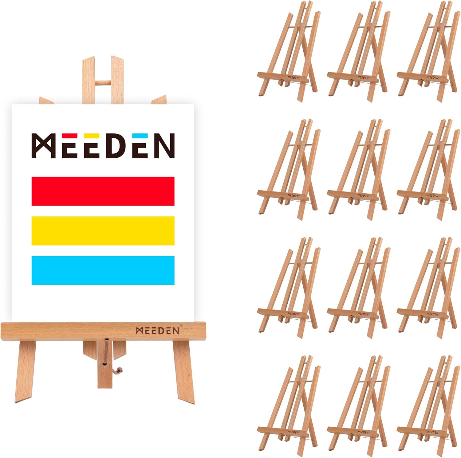 MEEDEN 16" Tall Tabletop Easel - 12PCS Medium Tabletop Display Solid Beech Wood Easel, for Kids Artist Adults Classroom/Parties Painting Display, Standing Easel, Hold Canvas Art up to 16" High image number 5