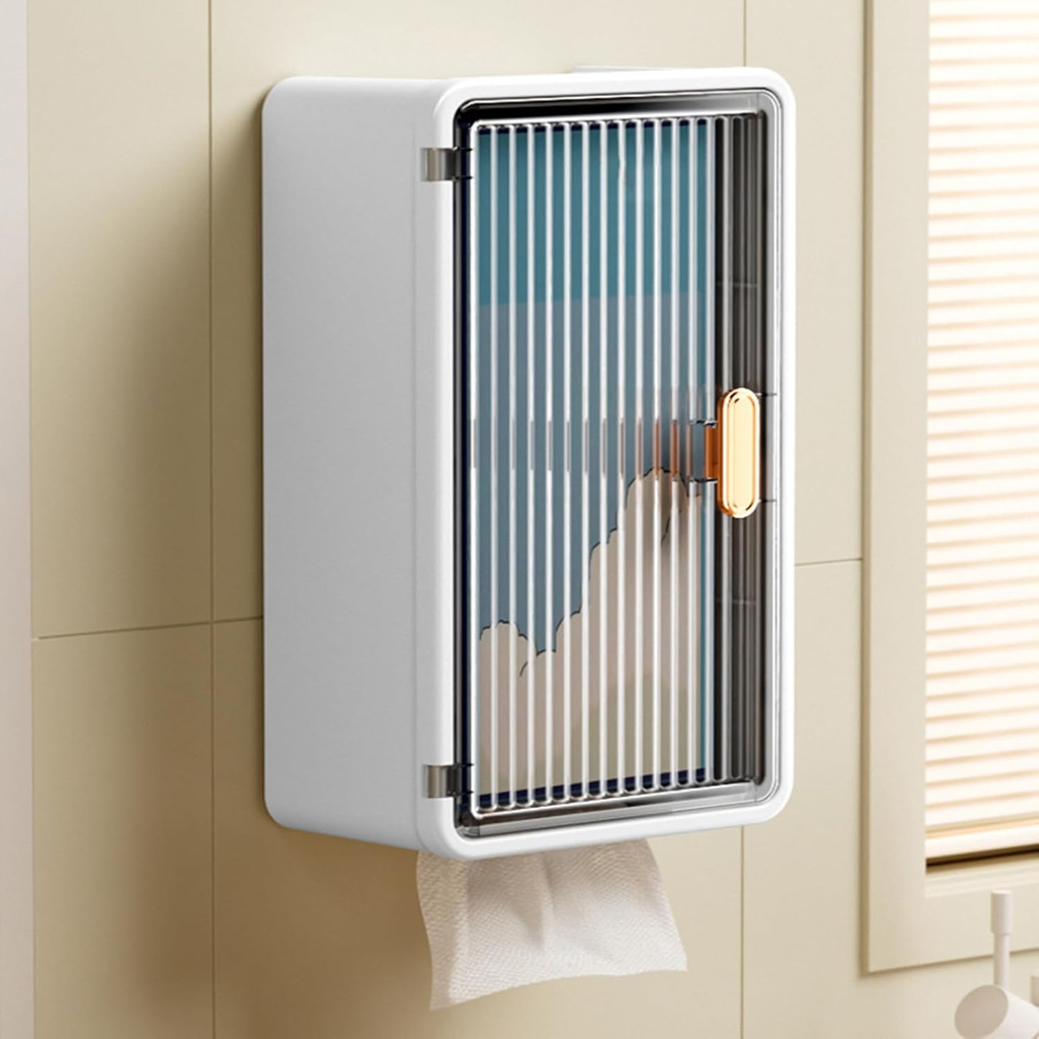 Tissue Holders for Bathrooms,Wall Mount Tissue Holder Organizer | Waterproof Storage Organizer for Wet Wipes Scrubber Toiletries Makeup Apartment Kitchen Bedroom Organization - No Partition Style image number 3