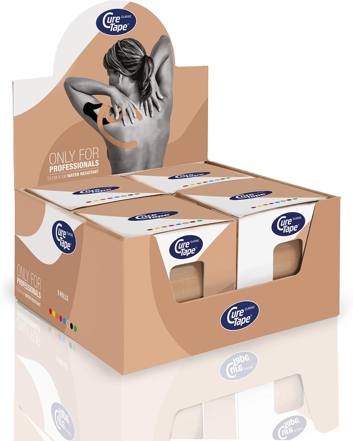 Curetape Classic Uncut Extra Wide Kinesiology Tape 7.5Cm (3 Inch) | Hypoallergenic & Waterproof Kinesiology Tape | Physio Tape for Pain Relief, Muscle & Join Support | Great Adhesion | Beige image number 1