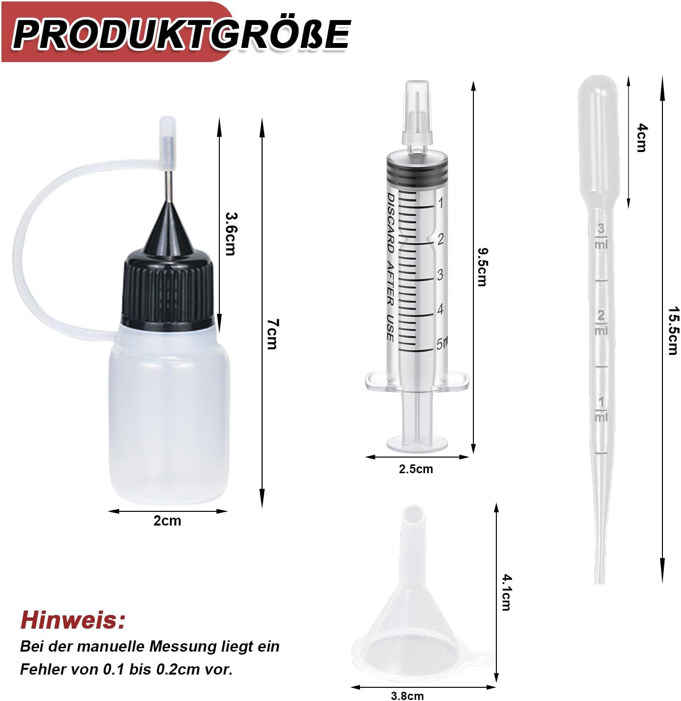 Pack of 18 Precision Tip Applicator Bottles Transparent Glue Bottles Dropper Bottles for Liquids Plastic for DIY Quilling Crafts, Acrylic Painting (5 Ml X 18) image number 4