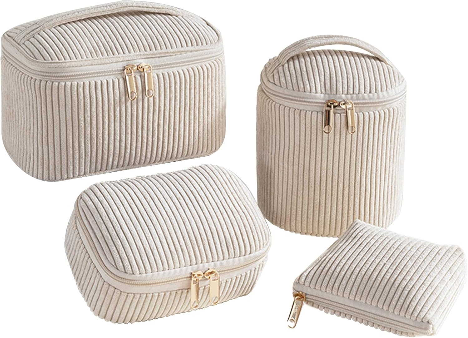 Makeup Bag Corduroy Cosmetic Bag,Cute Makeup Pouch,Travel Toiletry Make up Brush Storage Bag,Travel Essenitial for Women,Portable Makeup Bag