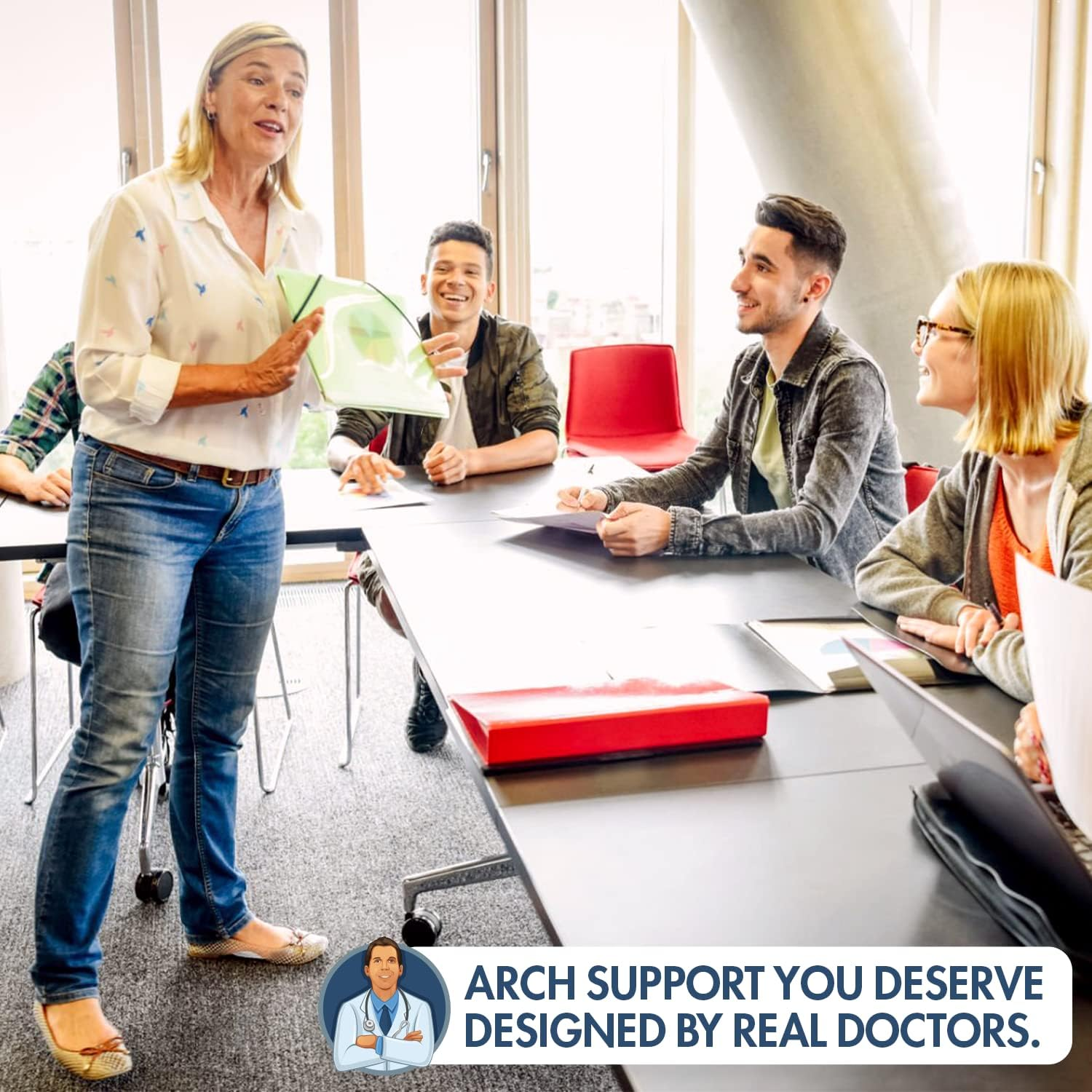 Dr. Frederick'S Original High Arch Support Gel Inserts - 6 Pcs - Peel & Stick Supercomfort Gel - Great for Sandals - Dress Shoes - Flip Flops - Women & Men image number 5