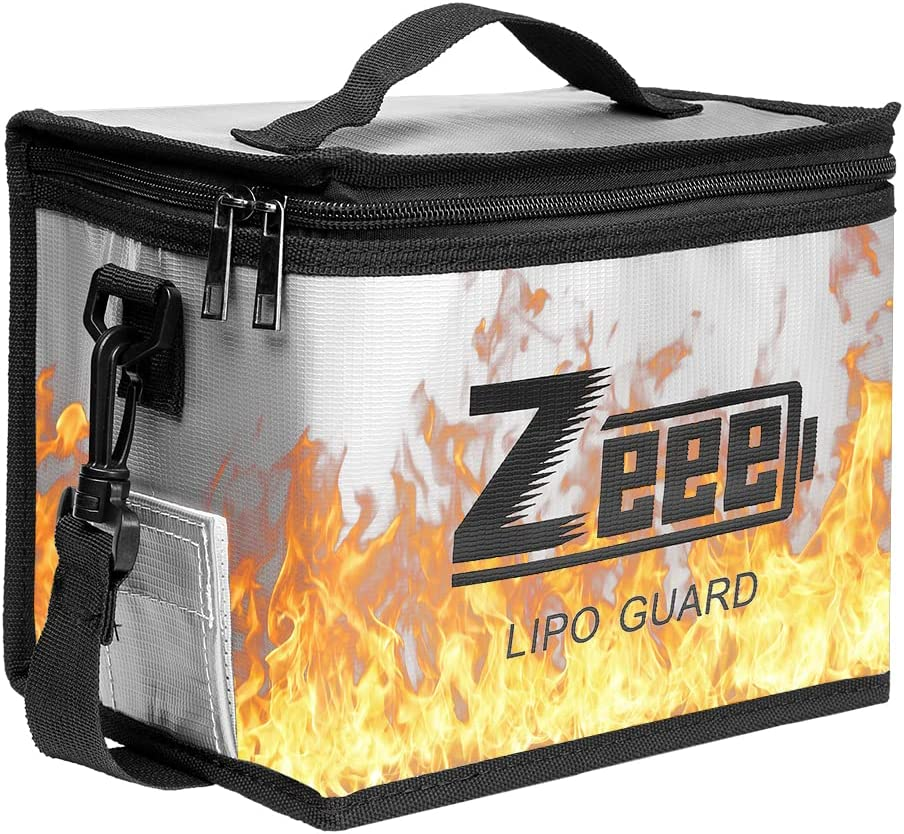 Zeee Lipo Safe Bag Fireproof Explosionproof Bag Large Capacity Lipo Battery Storage Guard Safe Pouch for Charge & Storage(8.46 X 6.5 X 5.71In) image number 5