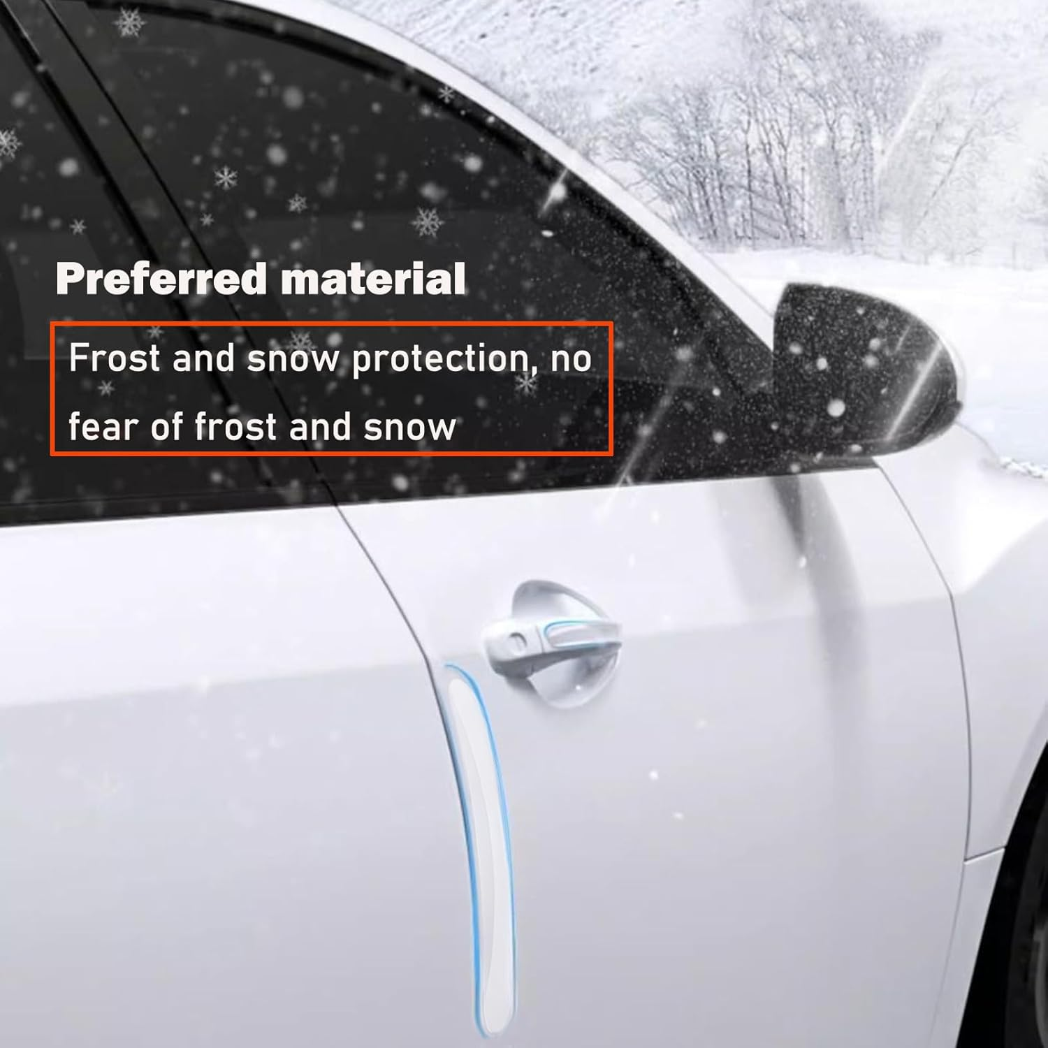 SILHOL 8Pieces Car Door Edge Protectors, anti Scratch Guard Strips for Doors, Handles, Mirror and Bumper (Clear) image number 2