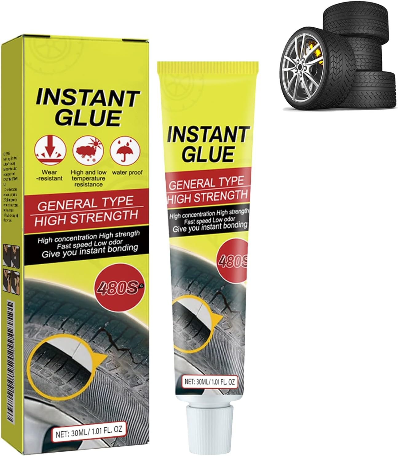 Black Tire Glue, Tire Repair Glue, Rubber Cement Tire Repair, Suitable for Repairing Tires of Cars, Motorcycles, and Bicycles(1 Oz) image number 6