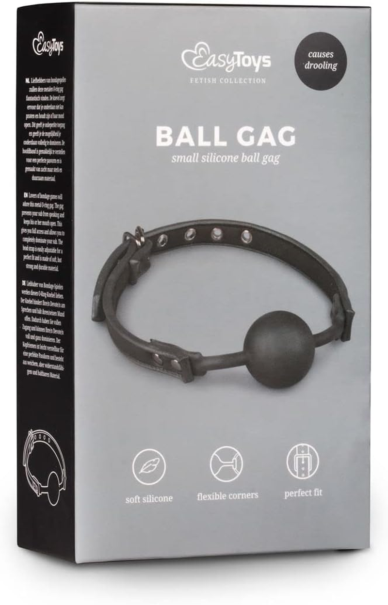 Fetish Collection Ball Gag with Silicone Ball, Black