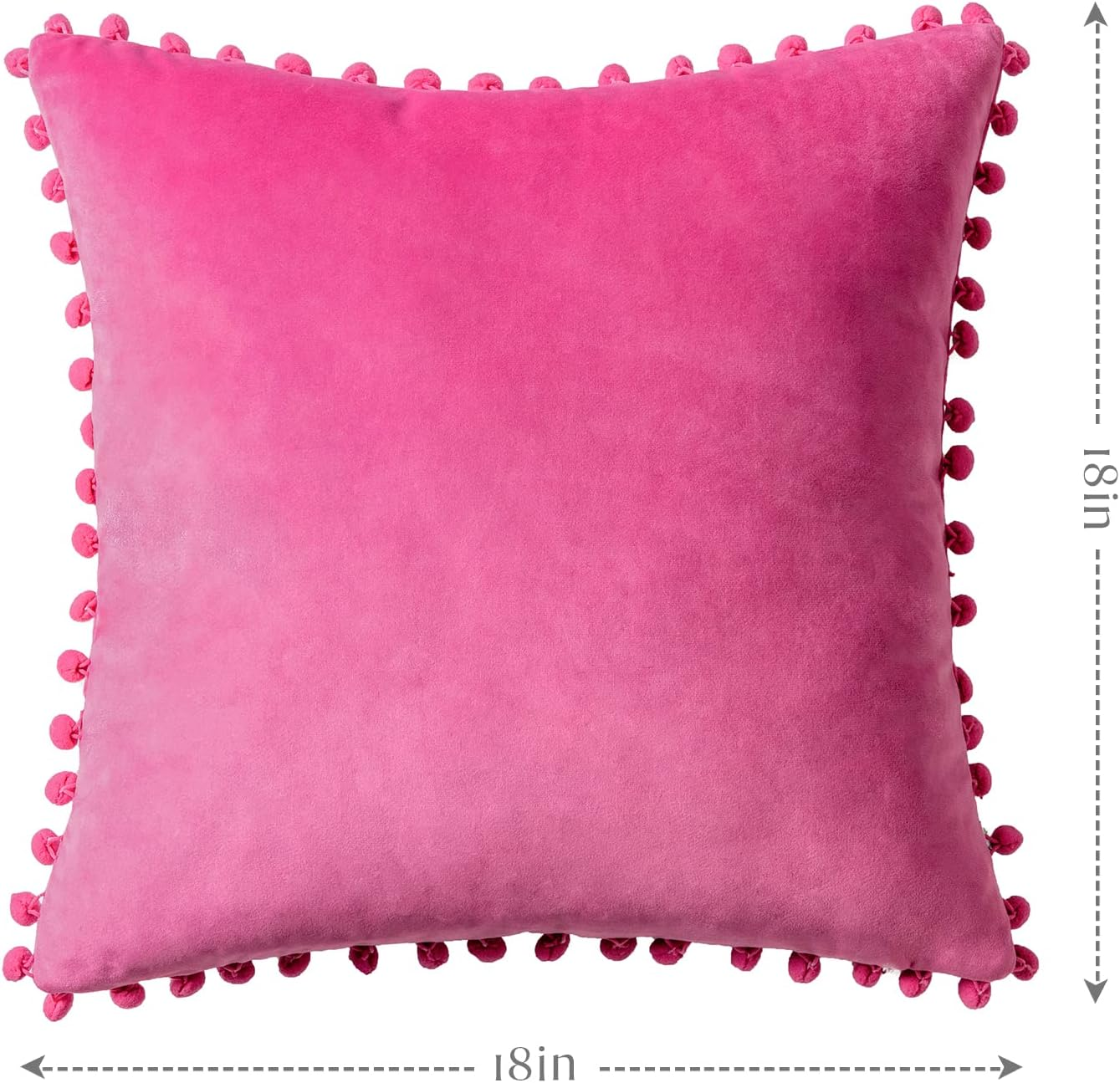 Ashler Decorative Plush Velvet Solid Square Throw Pillow Covers with Small round Velvet Particles 18 X 18 Inch 45 X 45 Cm, Made of Polyester, Pink, 18 X 18 Inch image number 6