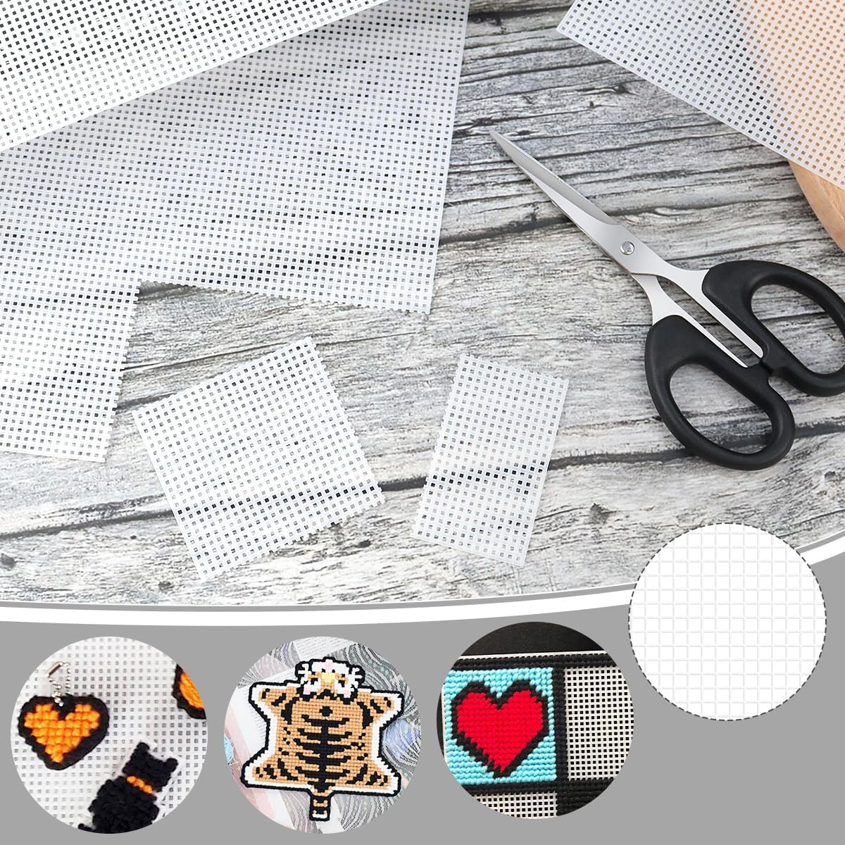 Tenalleys 4 Pieces Plastic Mesh Canvas Sheets 10.2 X 13 Inch, 10 CT per Inch, Ideal for Embroidery, Knit Crochet Projects, Aquarium Dividers image number 1