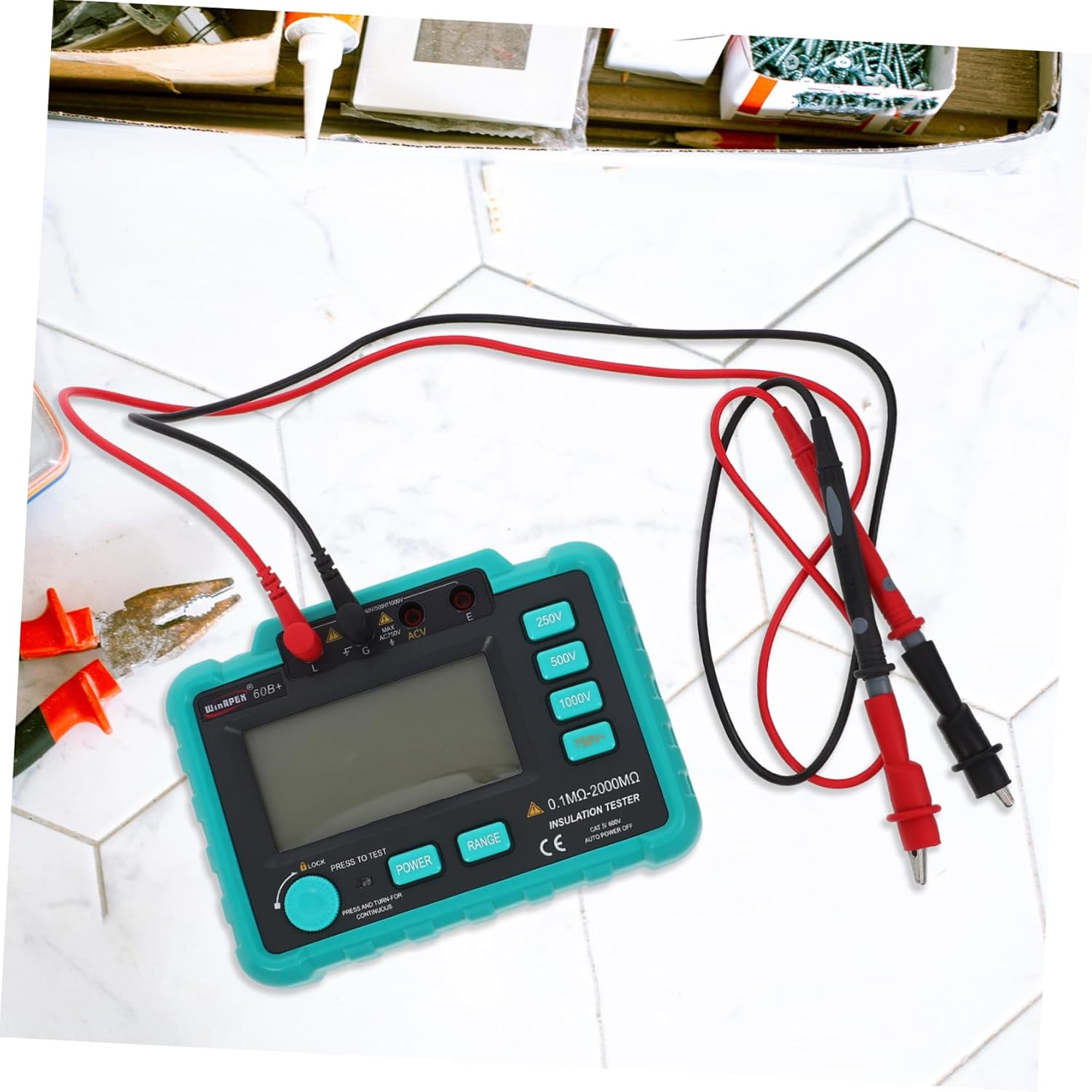 Iplusmile Automotive Electrical Tools Insulation Tester Digital Megohm Large Screen LCD Display Backlight Resistance Tester image number 6