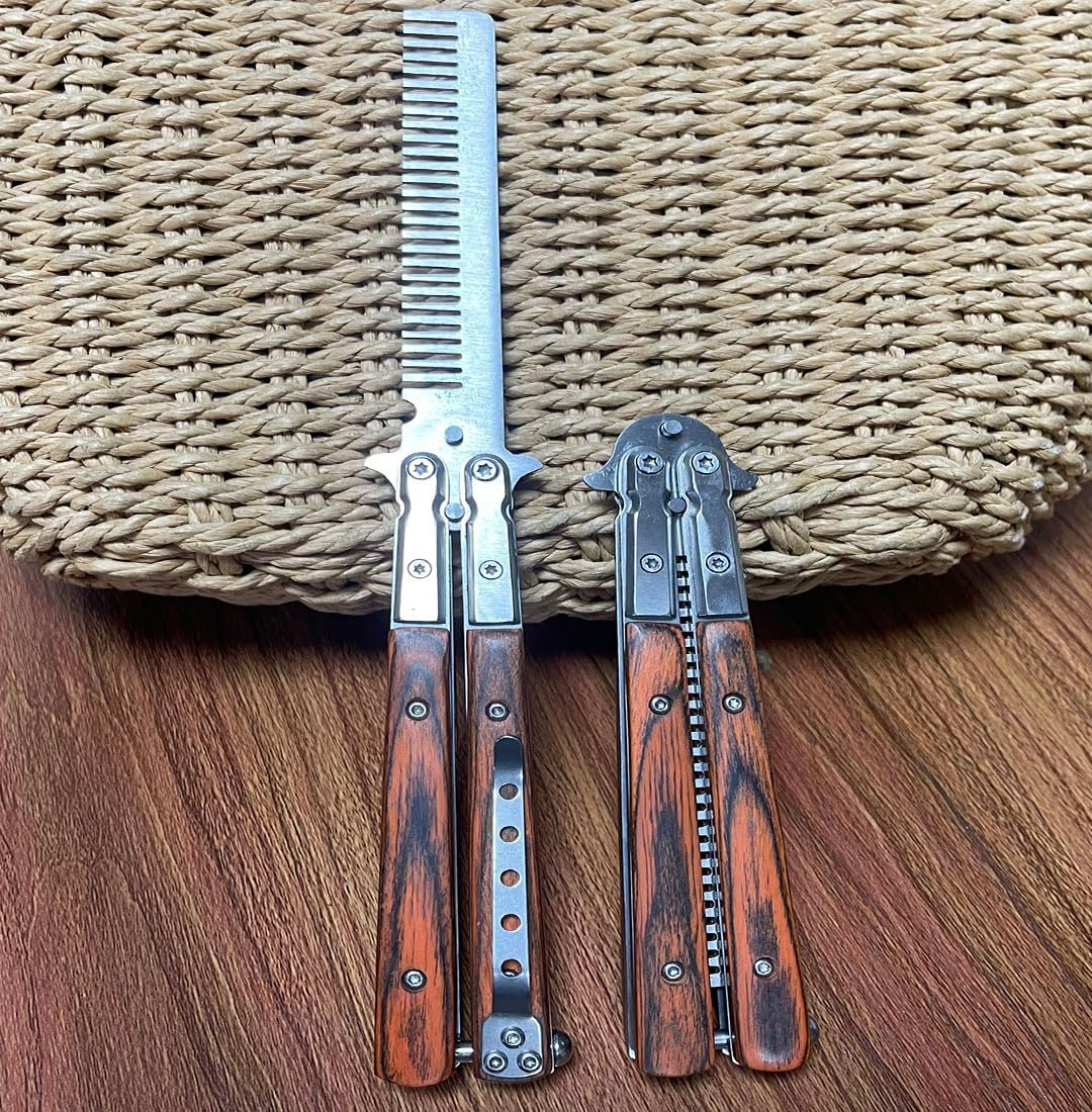 1 Pcs Metal Stainless Steel Durable Folding Butterfly Comb Gift N2 Set image number 6