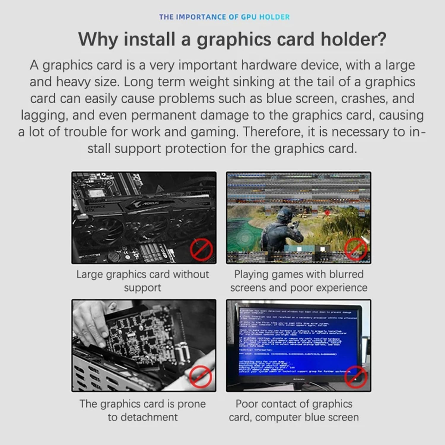 Graphics Card GPU Brace Support（78-120Mm），Video Card Sag Holder Bracket, GPU Stand image number 1