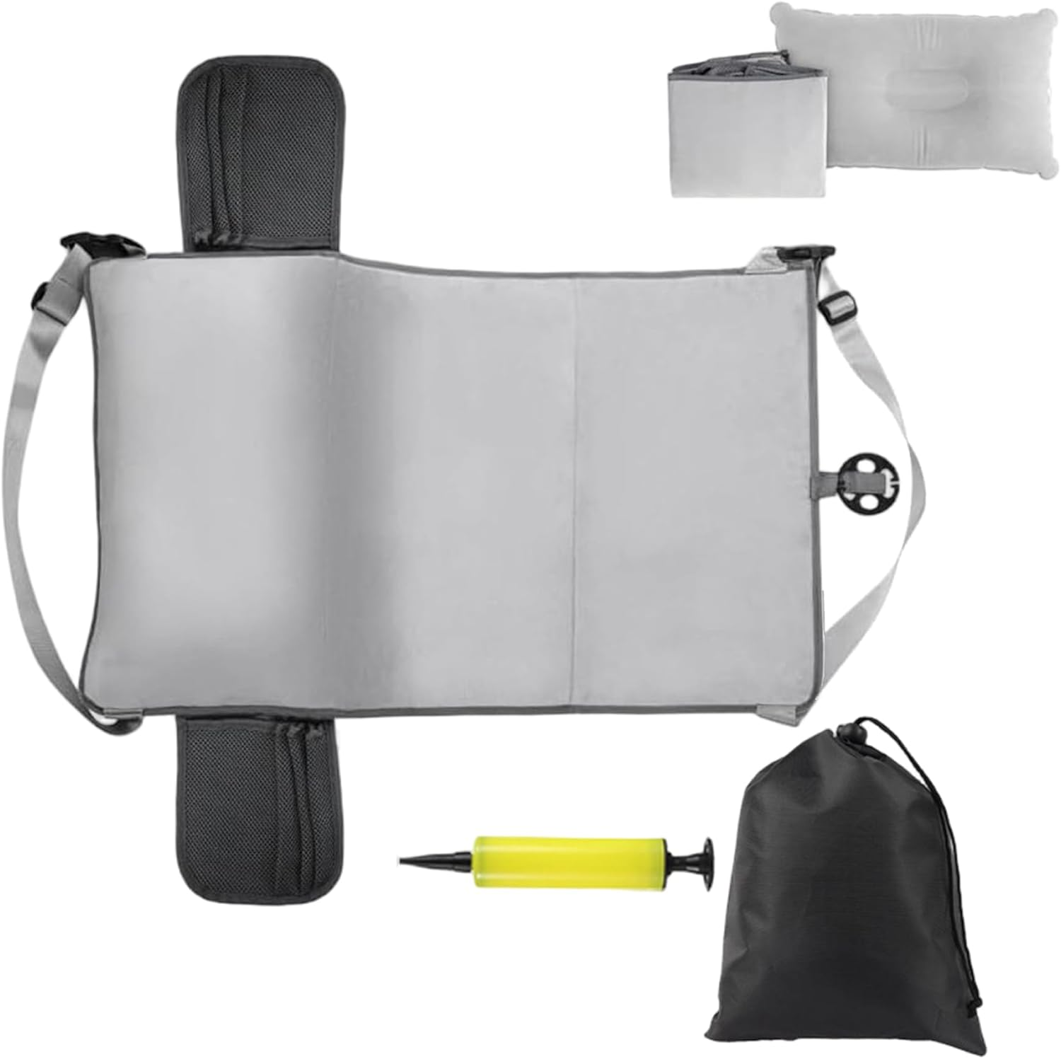 Toddler Airplane Bed, 19X31 Inch Non-Slip Comfort Inflatable Toddler Travel Bed with Pillow & Pump & Pockets, Portable Air Mattress with Storage Bag for Sleeping, Rest Travel image number 5