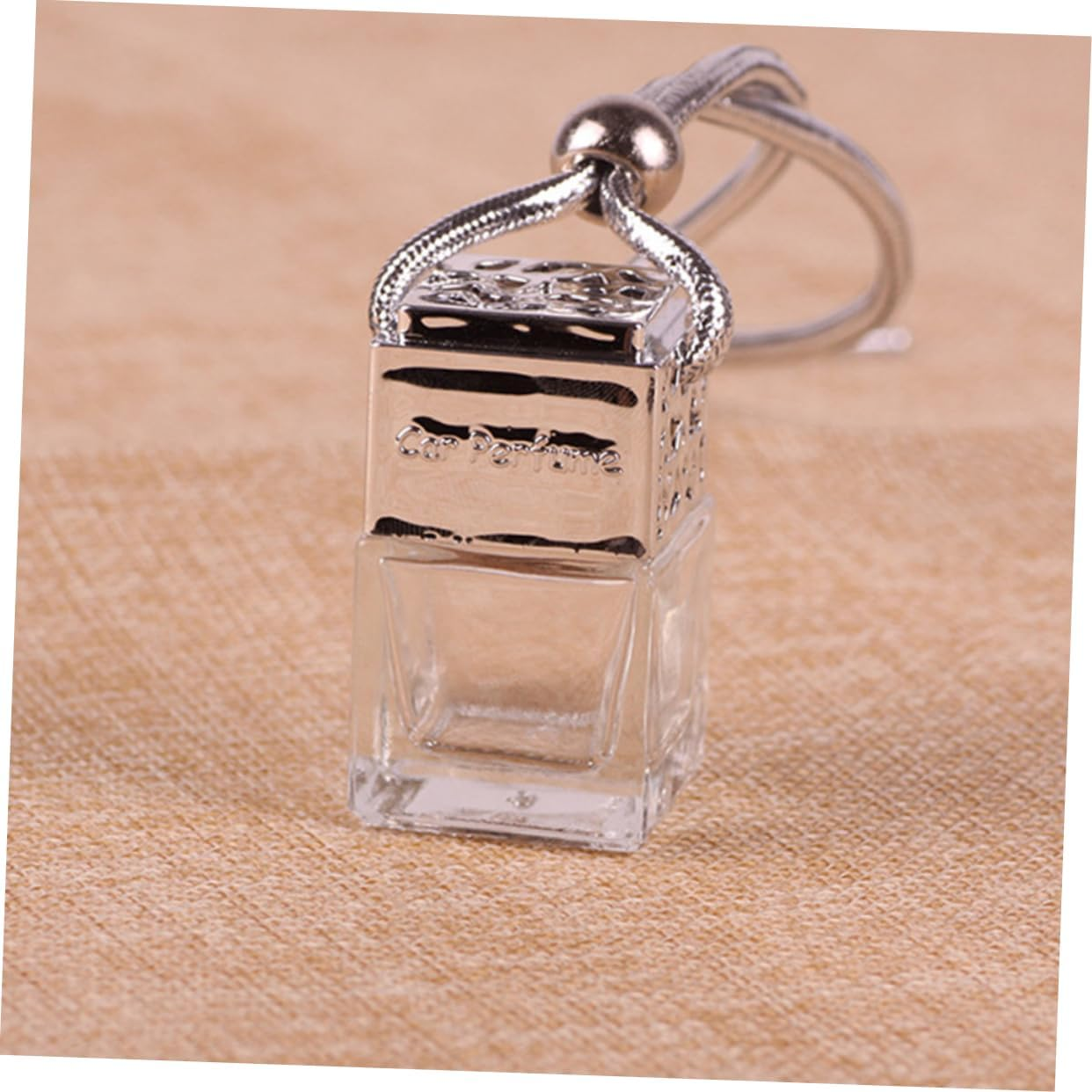 FRCOLOR 10Pcs Square Glass Perfume Bottle Pendant Car Hanging Essential Oil Sub-Bottle Aromatherapy image number 1
