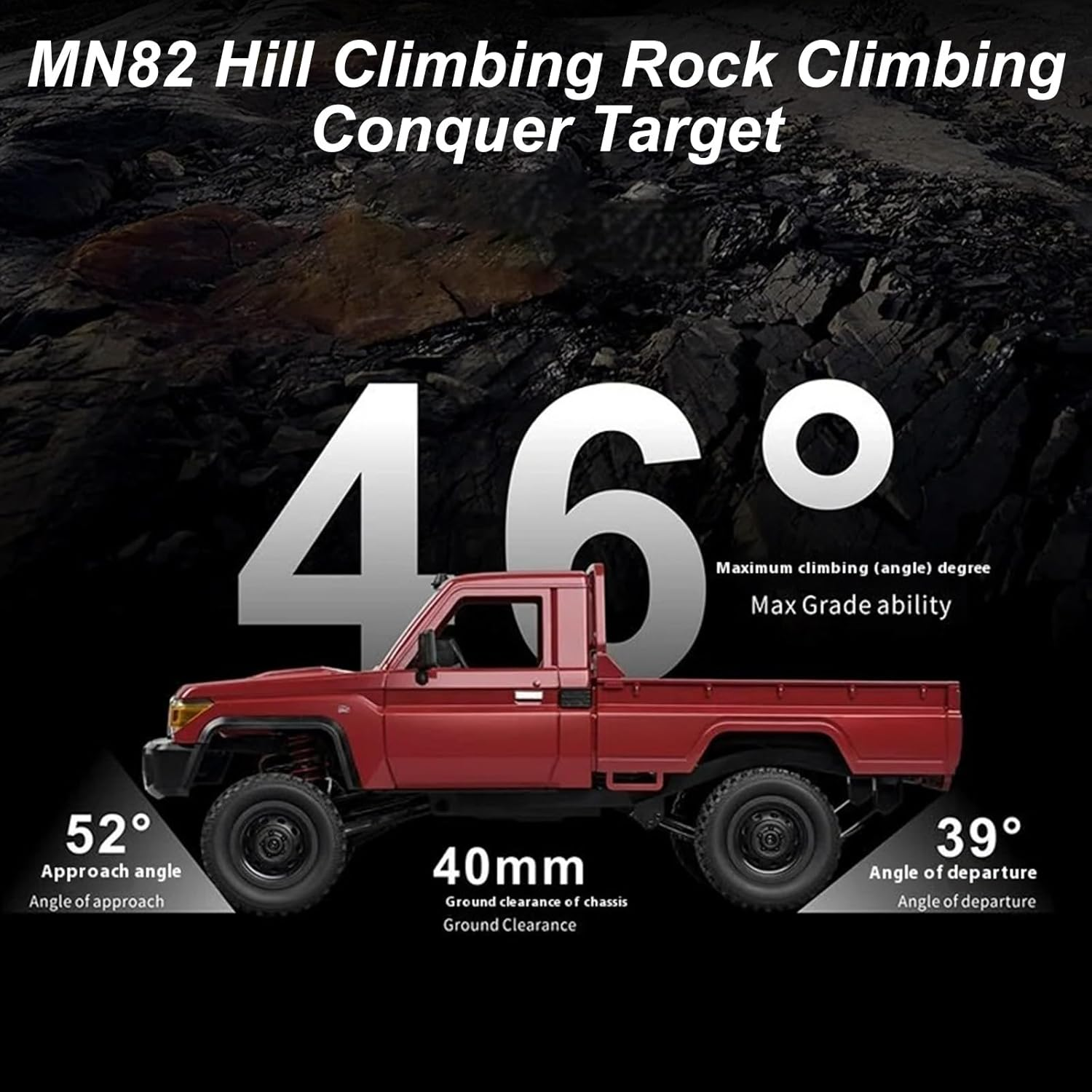 RC Rock Crawler RC Truck, 4X4 LC79 Off-Road Remote Control Car,1/12 Scale with 2.4Ghz,280 Brushed Motor,Proportional Throttle Steering,Rtr All-Terrain Hobby Toy for Adults (Red 1Battery) - Red 2Battery image number 3