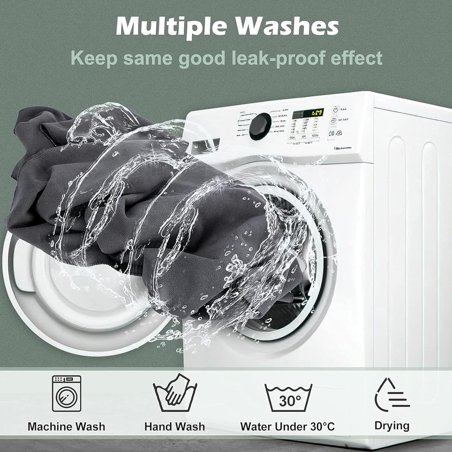 Washable & Non-Slip Dog Pee Pads | Super Absorbent Puppy Training Pads for Housebreaking, Crate & Playpen | Reusable Whelping Pads for Incontinence image number 3