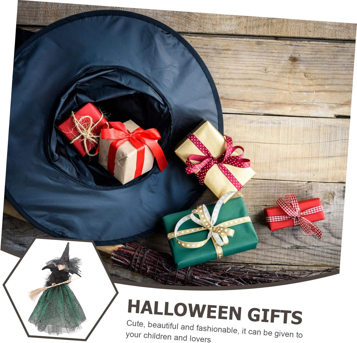 3Pcs Adorable Desktop Witch Figurine Decor for Halloween Festival and Home Display Delicate Witch Doll for Tabletop Decorative Use image number 2