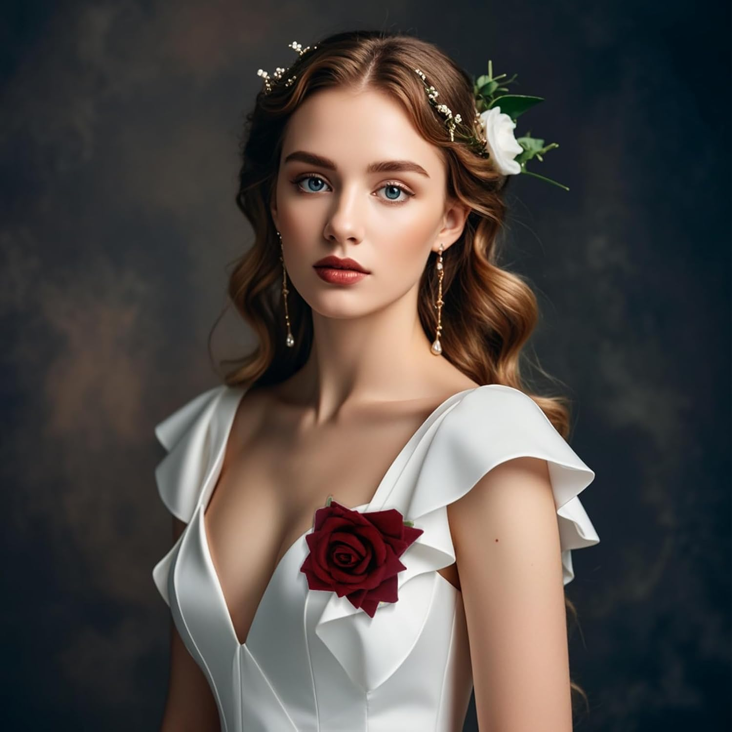 Pack of 3 Rose Hair Clips, Rose Flower Hair Clips, Red Rose Brooch Flower Clips, for Women, Girls, Party, Wedding, Valentine'S Day, Masquerade, Carnival (Dark Red) image number 4