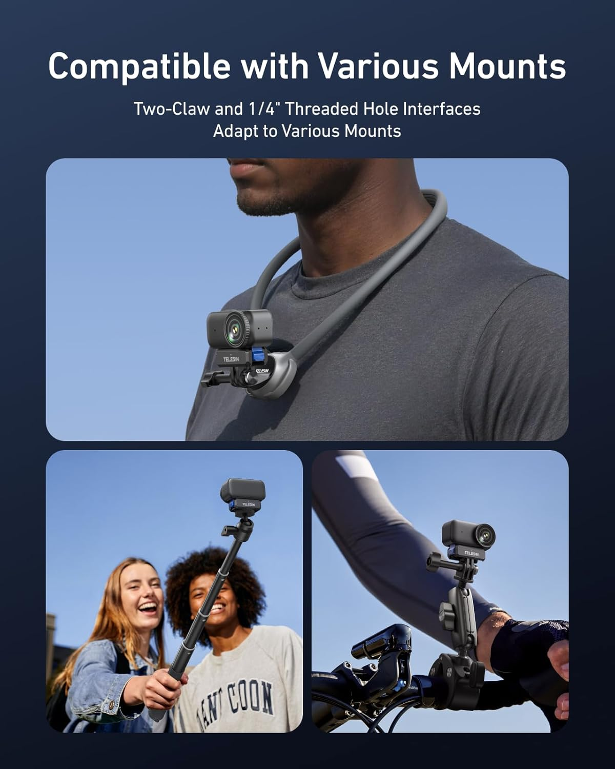 TELESIN Magnetic Quick Release Charging Adapter Mount for DJI Osmo Nano, with 1/4 Screw Hole, Foldable Adapter Base for DJI Osmo Nano Accessories image number 5