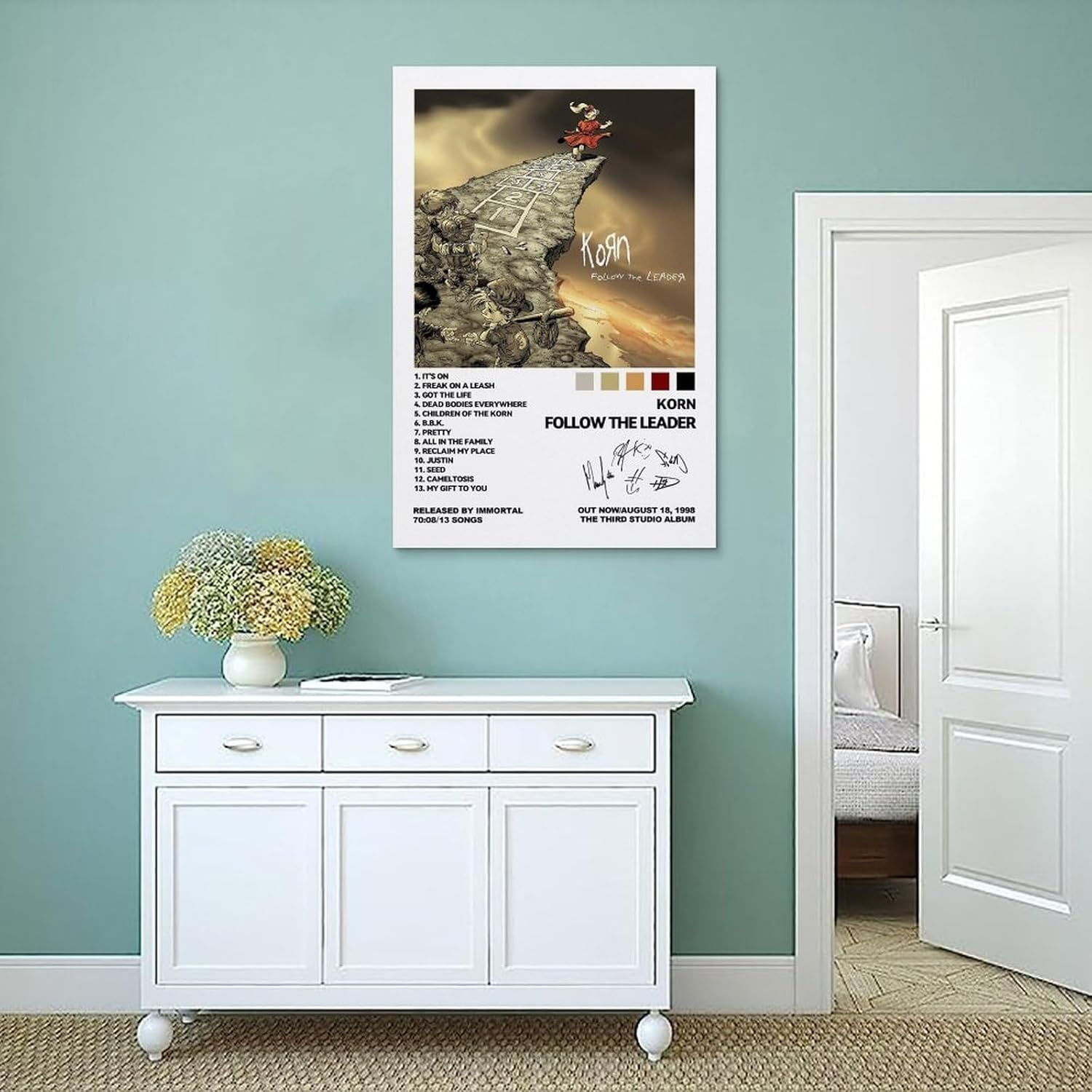 Korn Poster Rock Band Music Album Comcis Retro Vintage Cover Poster Canvas Painting Wall Art Picture Home Decor Print for Bedroom Living Room Dorm Study Bar Office 16X24Inch(40X60Cm) image number 5