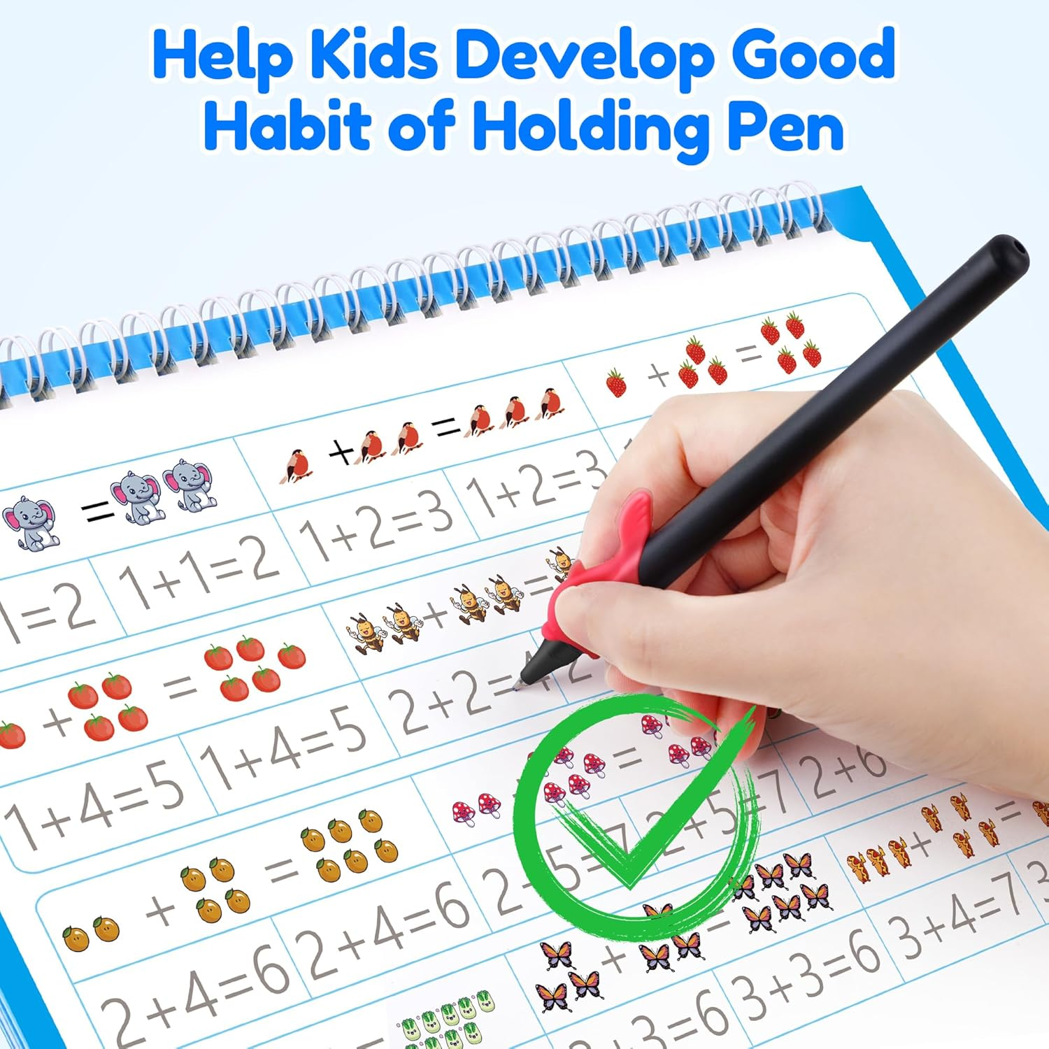 Large Magic Grooved Writing Practice Books for Kids, Reusable Grooved Handwriting Workbooks, Number Letter Tracing Books for Kids Age 3-8 Kindergarten Preschool Calligraphy image number 4