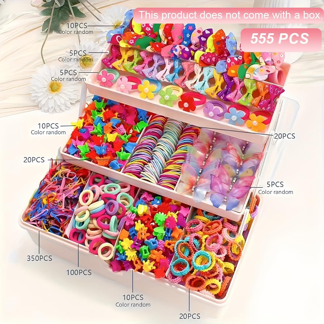 ROKZELT Hair Clips, Pack of 555 Hair Bobbles Girls, Colourful Hair Clips for Girls, Hair Scrunchie, Hair Clip, Children, Hair Accessories, Women and Children image number 3