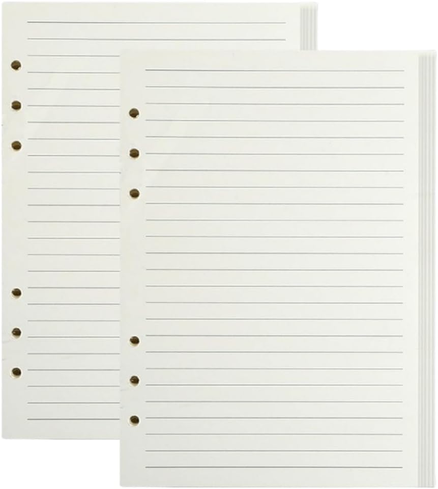 A5 Refill Paper Planner Inserts, 6-Hole Loose Leaf Paper, College Ruled Loose Leaf with Binder Dividers, Punched Notebook Refills for 6-Ring Refillable Binder, 80 Pages (2 Packs) image number 3