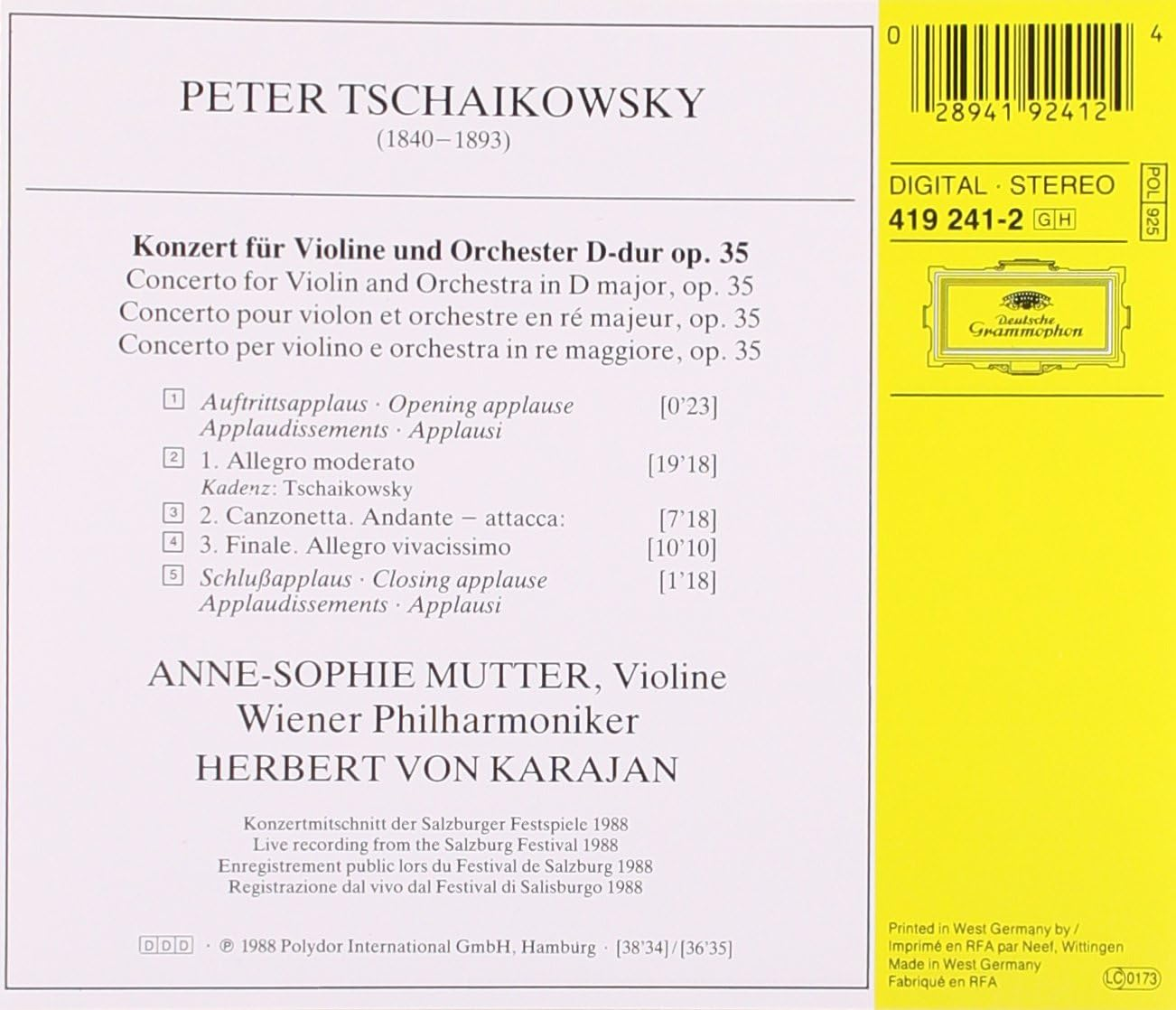 Tchaikovsky Violin Concerto image number 1