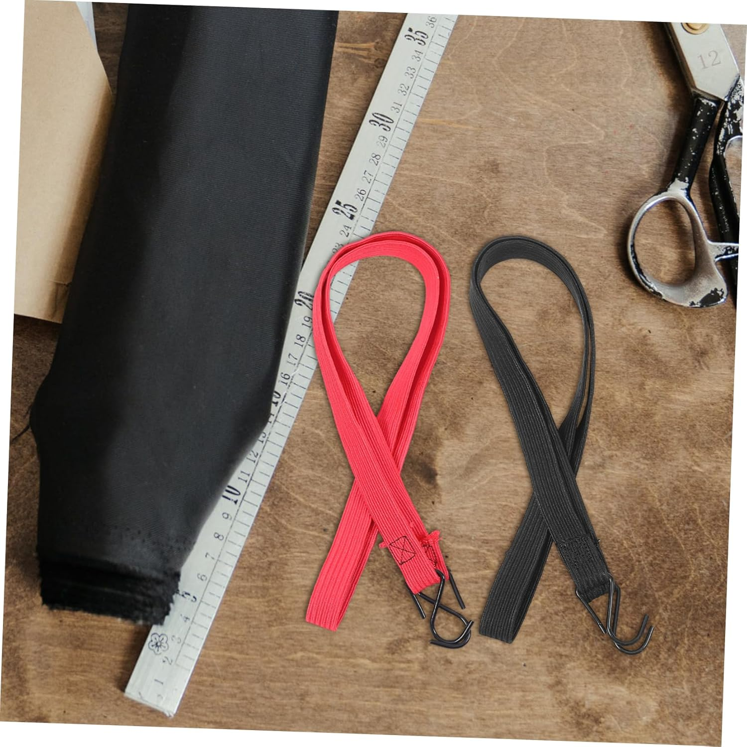 Hoement 4Pcs Elastic Luggage Straps Bungee Cords Hooks Flat Tie down Ropes for Random Color image number 3