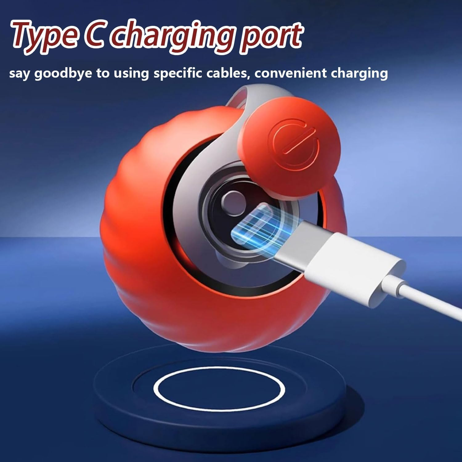 TKINRIC 2PCS New Interactive Rolling Cat Toy Ball,Interactive Cat Ball Toys for Indoor,360&deg; Smart Automatic Rolling Electric Dog Ball with USB Rechargeable(Red&Blue) image number 2