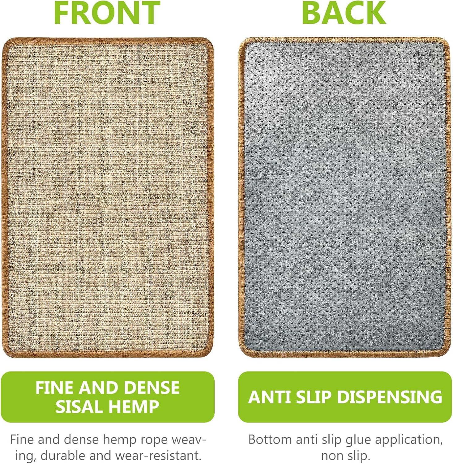 Cat Scratching Mat, Pack of 2 Scratching Boards Cat Wall 60 X 40 Cm, Cat Scratching Board, Cat Scratching Mat, Sisal Rug, Cat Scratching Mat, Sisal Mat, Scratch Protection for Couch image number 3