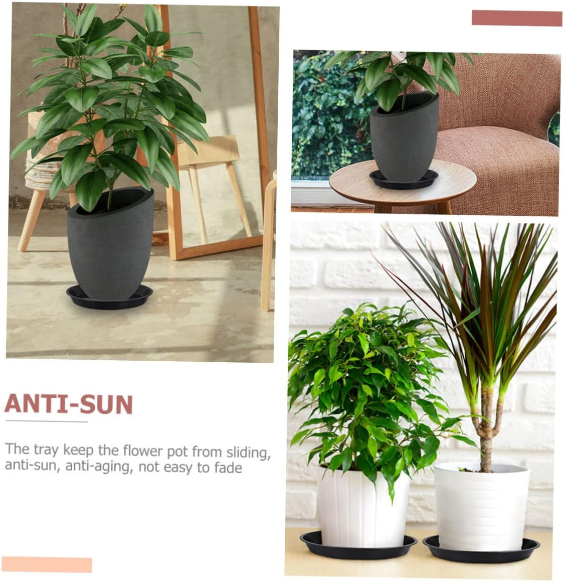 25Pcs Plastic Flowerpot Bases Plant Pot Trays Slip Water Trays for Gardening image number 6