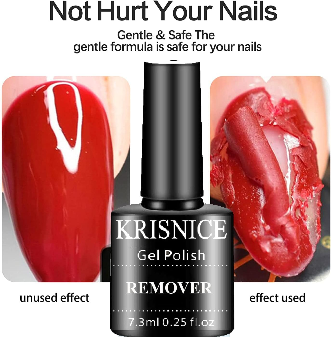 KRISNICE Gel Nail Polish Remover 2Pcs, Professional Gel Polish Remover for Nails, No Need for Foil, Quick & Easy Polish Remover in 2-3 Minutes, No Need Soaking or Wrapping(Kxj2-001)