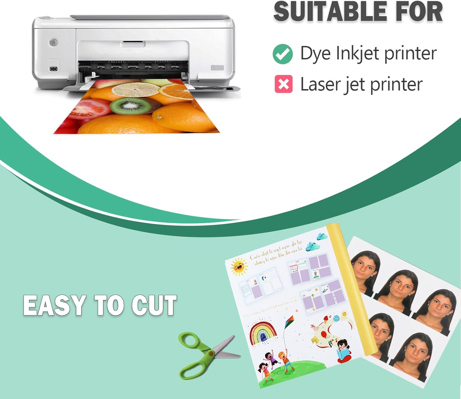 5X7 Photo Paper 100 Pack, 52Lb Glossy Photo Paper for Inkjet Printer, 200Gsm image number 1