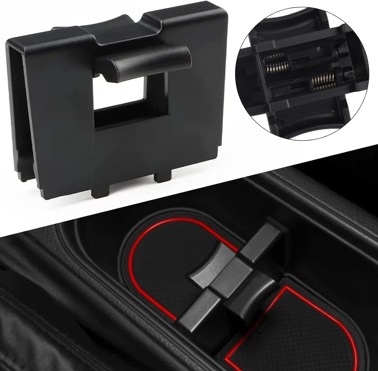 E-Vniko Center Console Cup Holder Insert Divider Compatible with Subaru Forester 2014-2022 Legacy,Outback 2010-2014 Replace 92118AJ000 92118AJ001 image number 1