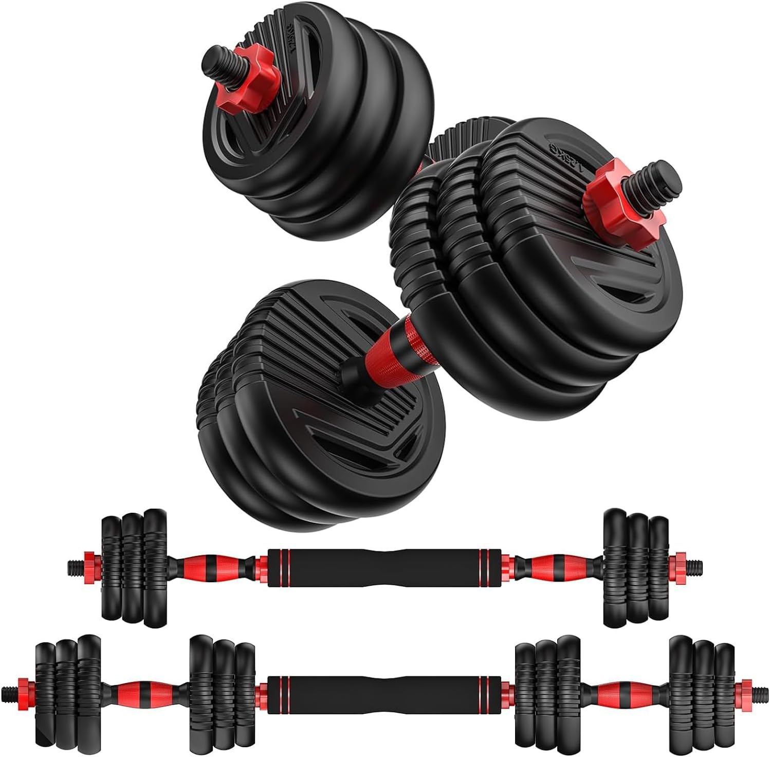 Yildue 20KG Barbell & Dumbbell Set,Adjustable Weight Dumbbell Set with Connector,Home Gym Equipment for Men Women image number 5