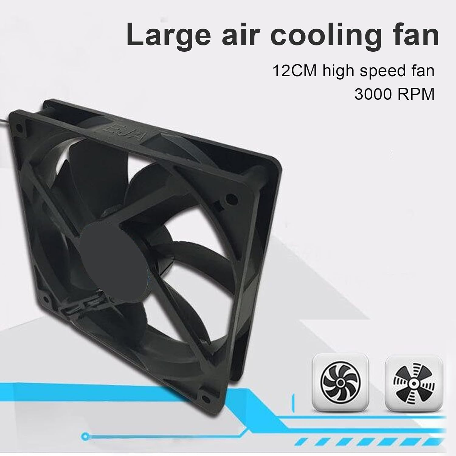 Case Fan, 12Volt Computer Fan,Dual Ball Bearing Brushless DC Cooling Fan, 120Mm X 120Mm X 25Mm Computer Fan, PC Exhaust Cooling Fan 3000RPM 2Pin Case Cooler Fan image number 5
