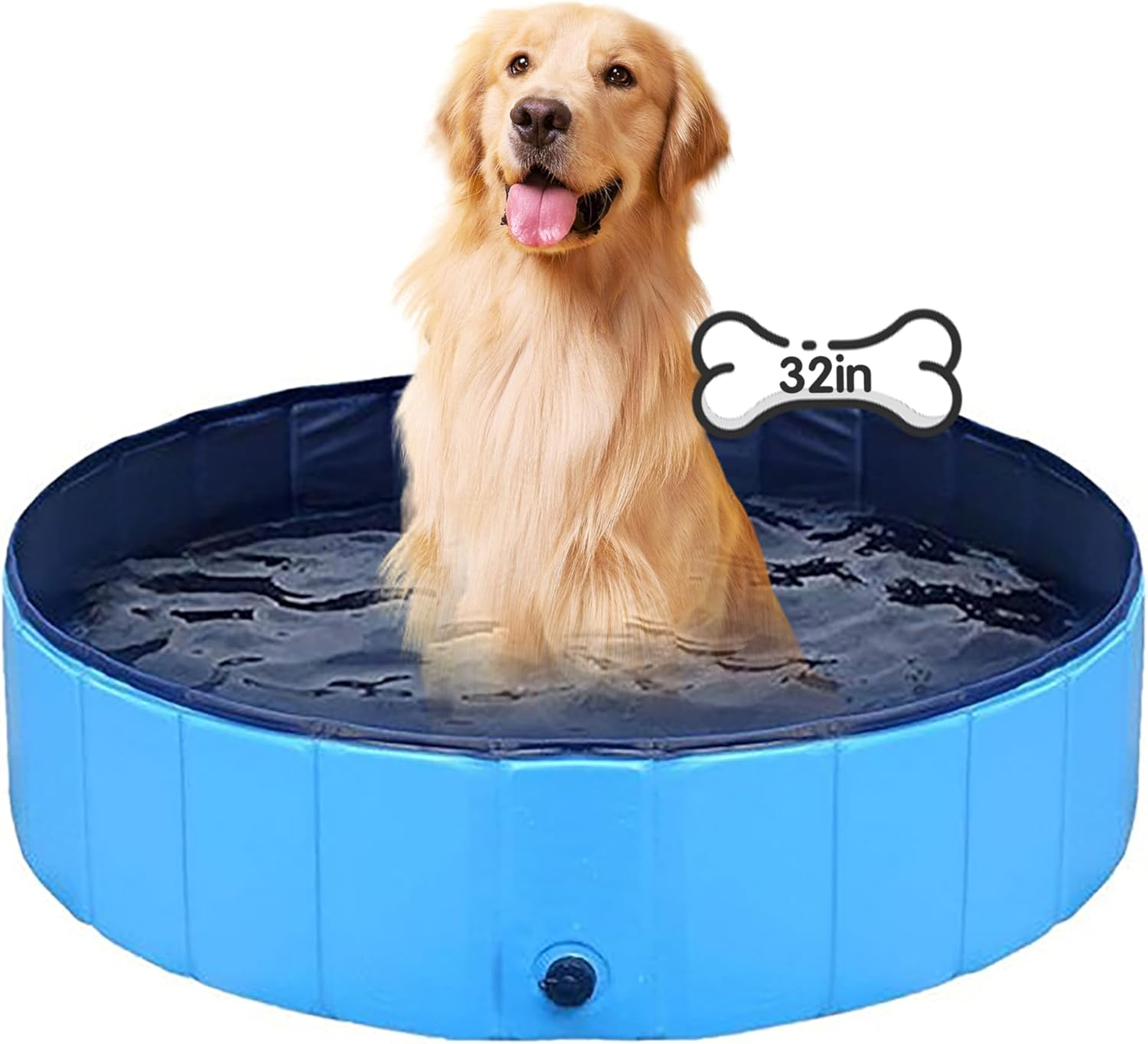 Dog Pool Foldable Pet Pool Dog Swimming Pool Pet Swimming Pool PVC Non-Slip Pool for All Kinds of Pets (32X8In)