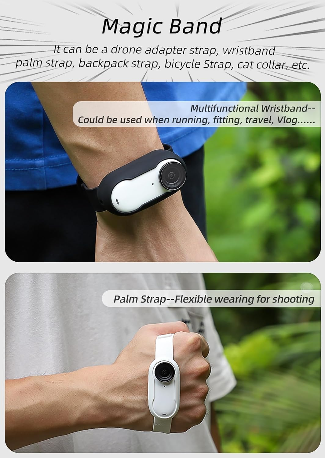 Silicone Wristband for Insta360 GO 3, XICEN Waterproof Silicone Protective Case for Insta360 GO 3 Camera Accessory (White) image number 2