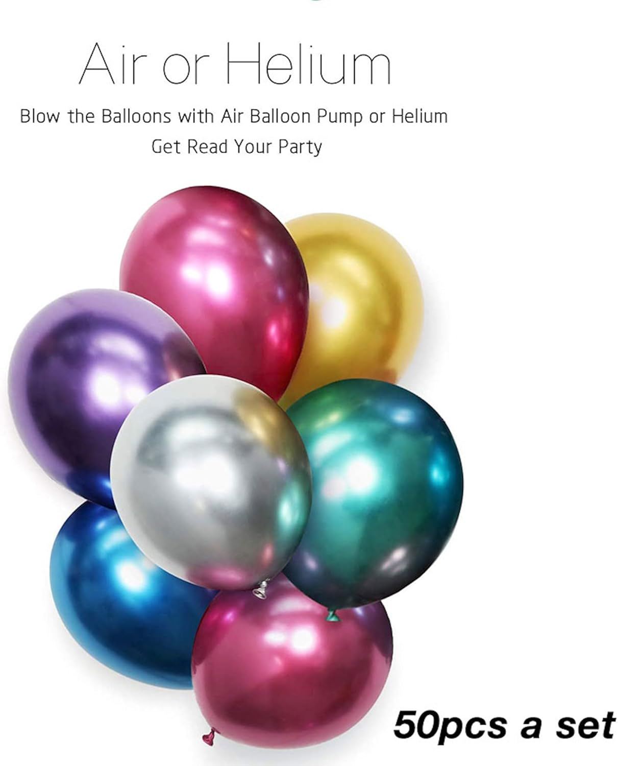 Metallic/Chrome Silver Balloons Garland Kit, Different Sizes, 12 Inch Party Latex Balloons for Birthday, Graduation, Wedding, Holiday Decoration (Mix) - Mix image number 3