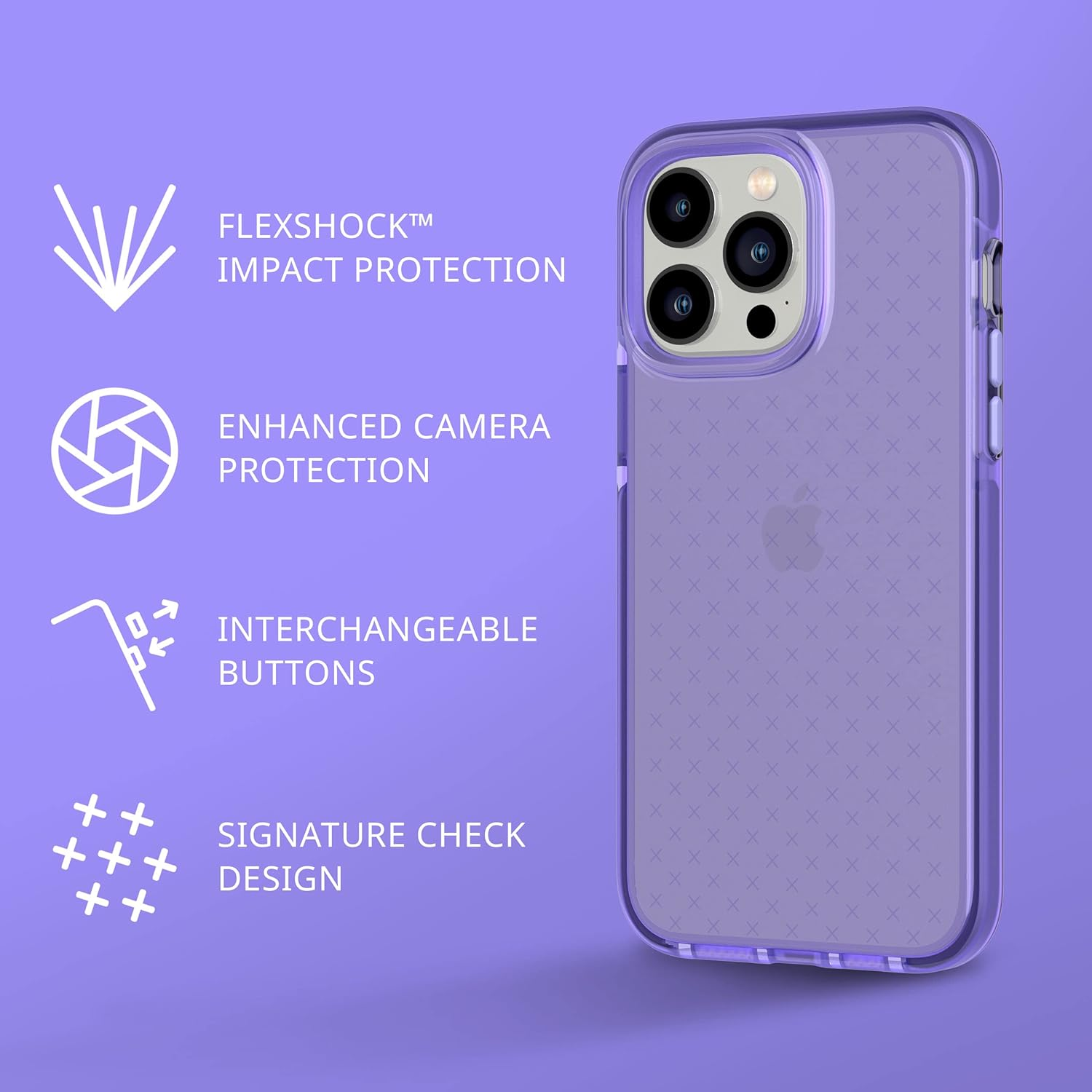 Tech21 Iphone 14 Pro Max Evo Check &ndash; Shock-Absorbing & Slim Protective Phone Case with 16Ft Flexshock Multi-Drop Protection & Extra Buttons image number 3