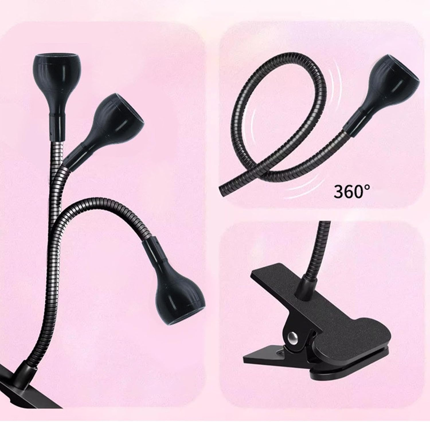 Gooseneck Nail Lamp - Clamp Gooseneck UV Light for Nails | Small USB Portable Manicure Dryer Nail Accessories for Home Salon, Fast and Even Curing image number 5