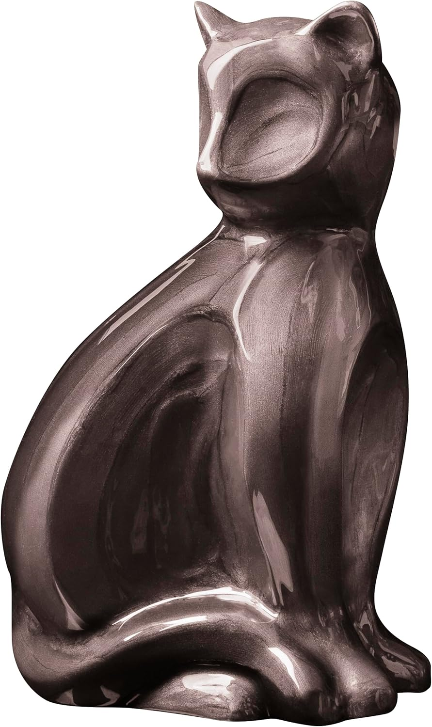 Urns Paradise, Cat Urn Marquise Urn for Cats, Memorial Urn for Cats, Urn for Ashes, Keepsake of Your Pet (Black)