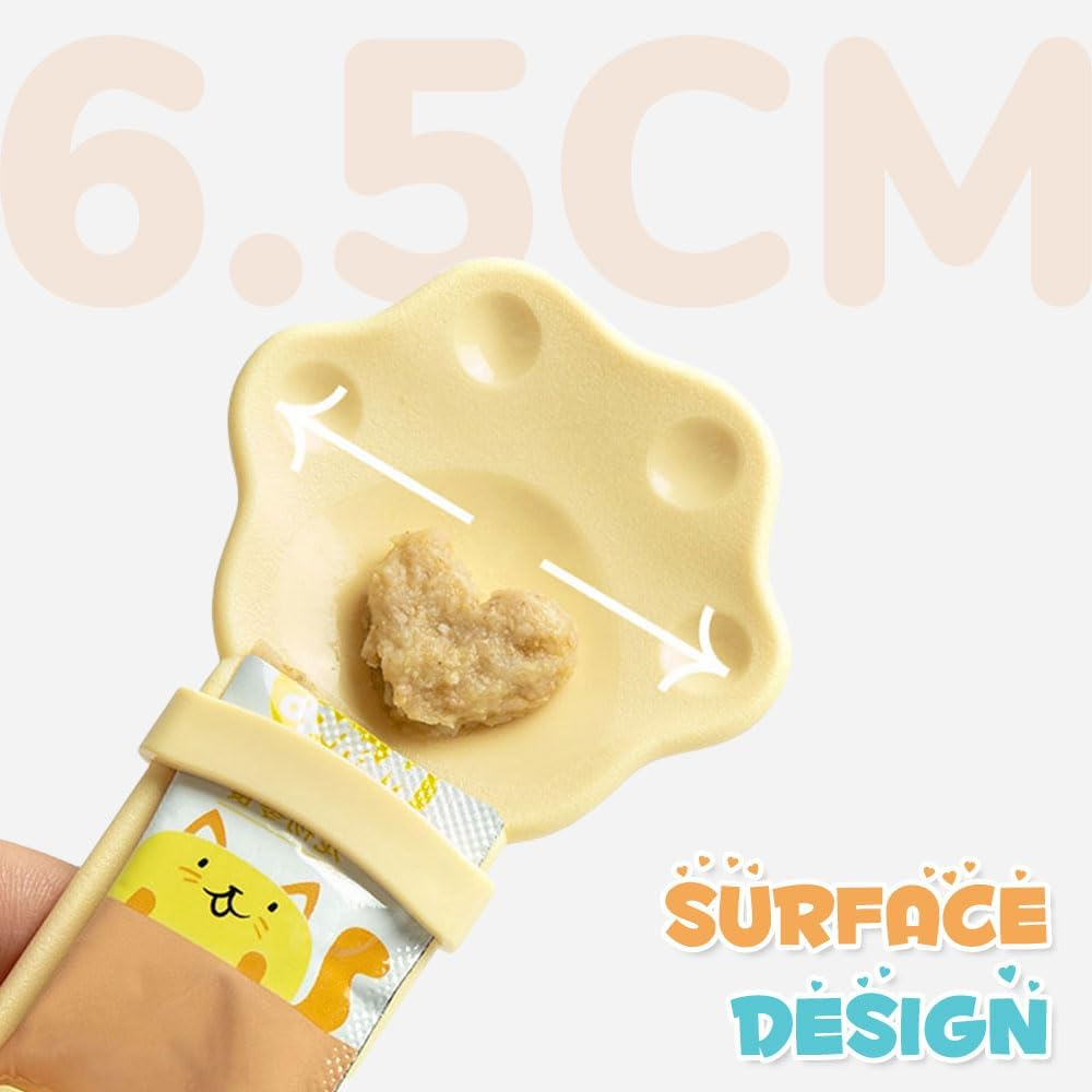 Cat Strip Feeder, 2024 New Cat Strip Happy Spoon Cat Treat Feeder Food Spoon with Hanging Hole, Multi Functional Cat Wet Treat Squeeze Treat Spoon for Pet Dogs Cats (Pink)