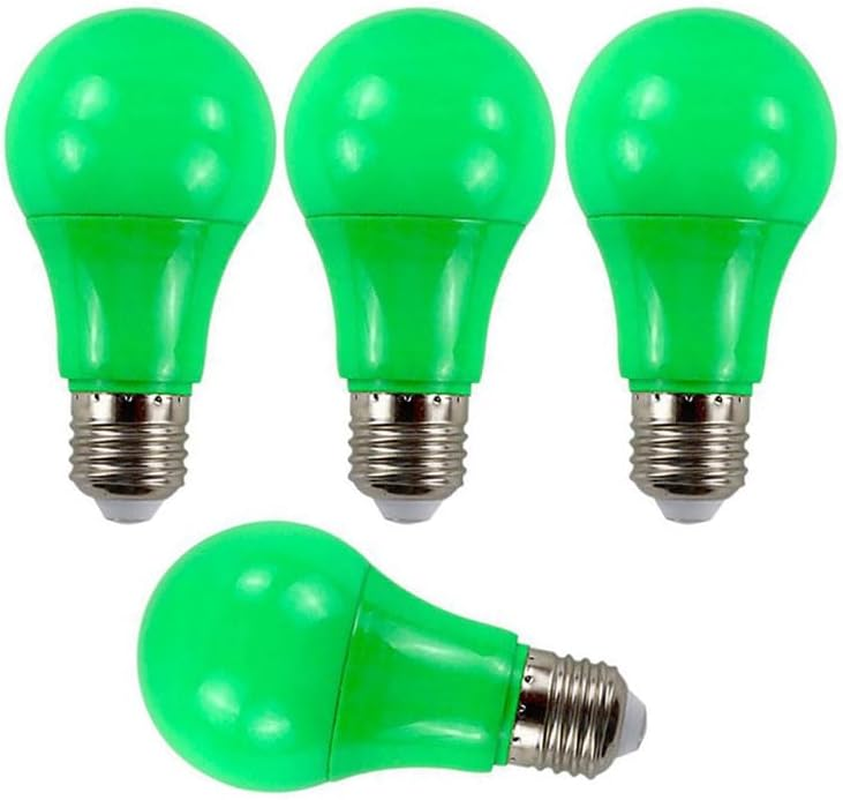 Porch Light Bulb,60 Watt Equivalent,9W A60 LED Bulbs for Halloween Christmas Party Bar Decoration and Home Lighting,Colored Light Bulb with E27 Base,Non-Dimmable,4 Pack (Orange)