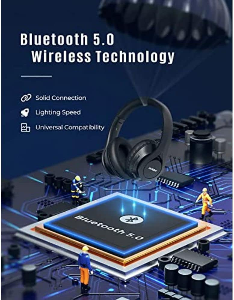 Wireless Headphones - Model BH451B Hi Fi Stereo Sound with Comfortable Fit Soft Ear Pads Adjustable Headband Gaming Headset Volume Control for Laptop Computer Smart Phone image number 3