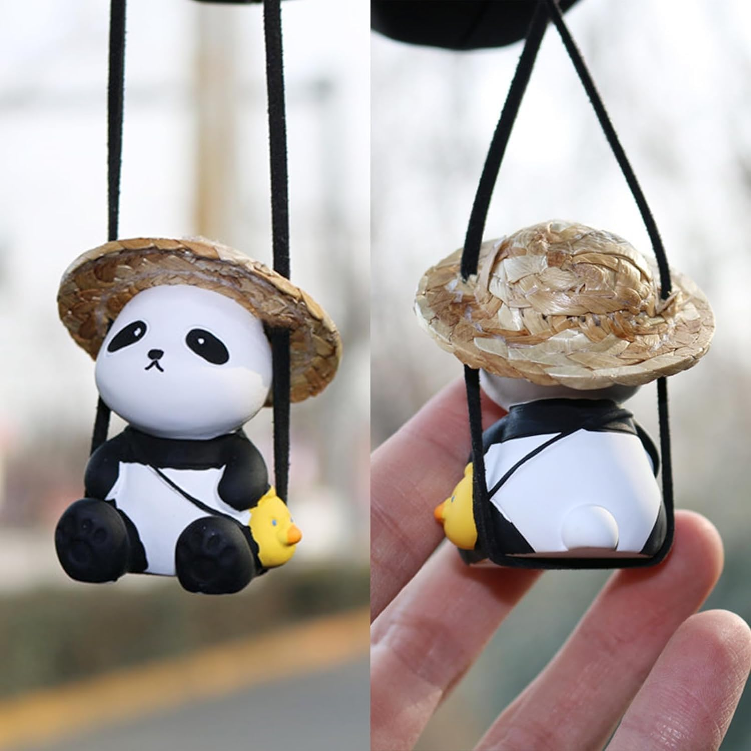 Juxtapiq Funny Swinging Panda Car Hanging Ornament, Car Interior Accessory, Rearview Mirror Decoration, General Use/Gift image number 4